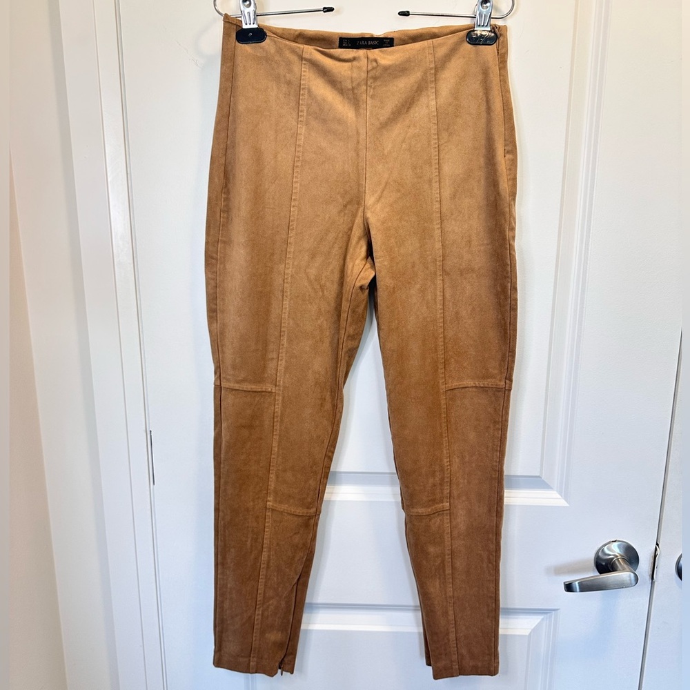 Zara Camel Suede Trousers